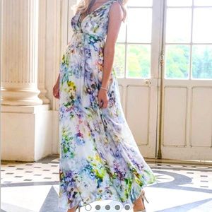 Like new Seraphine Floral Silk Maternity Maxi Dress, size 10